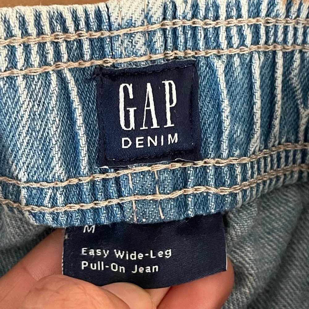 GAP kids Wide-Leg Pull-On Jeans Cargo Jeans Size M 100% Cotton